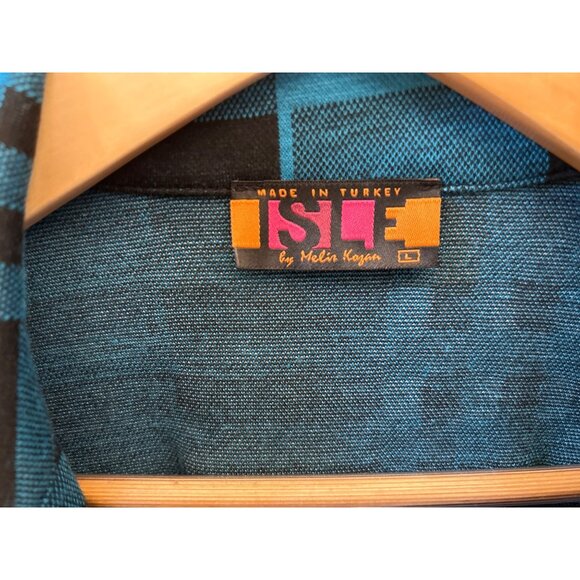 ISLE by Melin Kozan Plaid Open Duster Coat Large Classic Fallcore - Picture 3 of 7